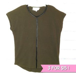 TWO by Vince•Leather Trim•Slouchy Tee•Oversized